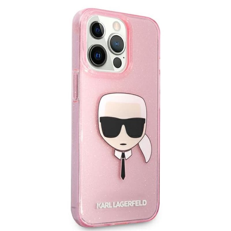 Karl Lagerfeld Karl’s Head Glitter - Case for iPhone 13 Pro Max (Pink) 4