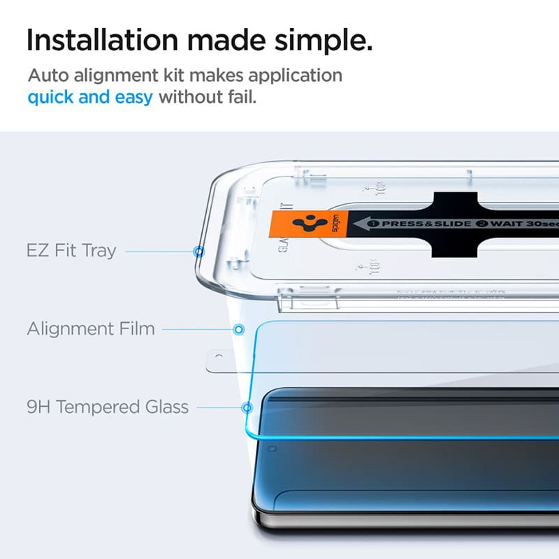 Spigen GLAS.TR EZ FIT 2-Pack - Tempered glass for Samsung Galaxy S25 / S24 (2 pieces) 8