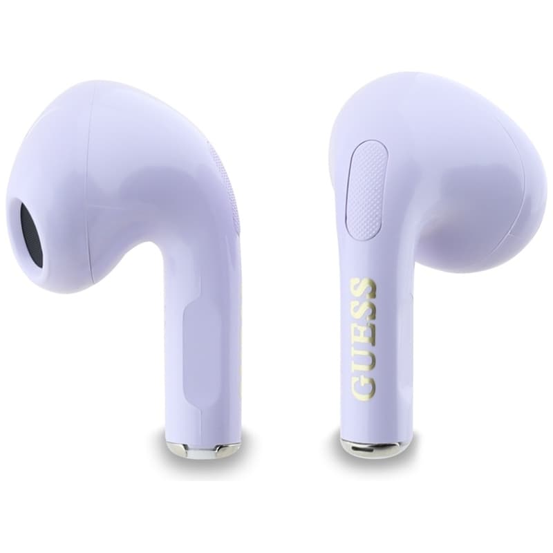 Guess Glossy Effect Printed Classic Logo & Charm - TWS Bluetooth Earphones + Charging Case (Lavender) 5
