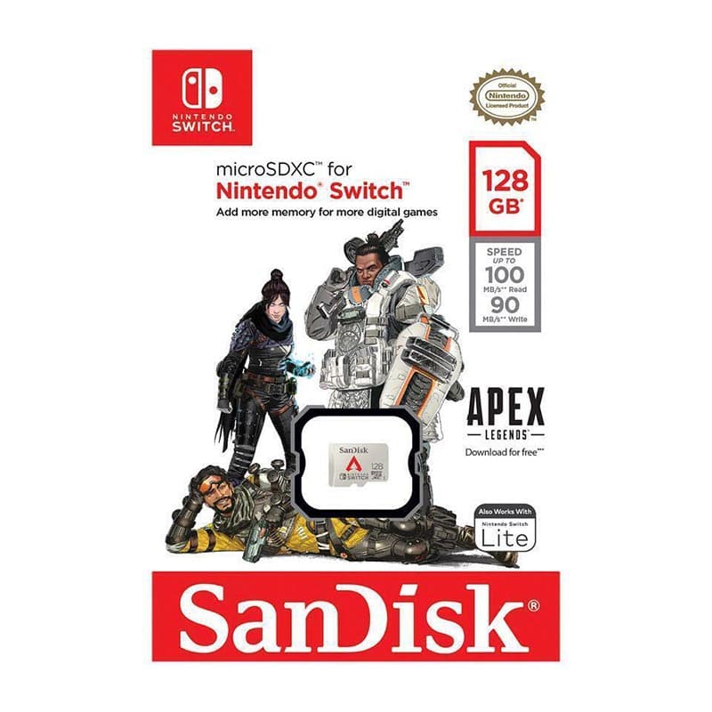 SanDIsk Nintendo Switch microSDXC - Memory card 128 GB V30 UHS-I U3 100/90 MB/s 3