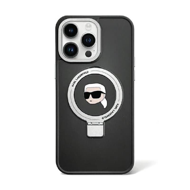 Karl Lagerfeld Ring Stand Karl Head MagSafe - iPhone 15 Pro Case (black) 1