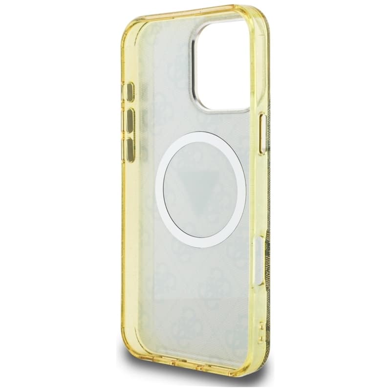 Guess IML Metal Glitter 4G Circle Triangle MagSafe - Case for iPhone 16 Pro (brown) 7