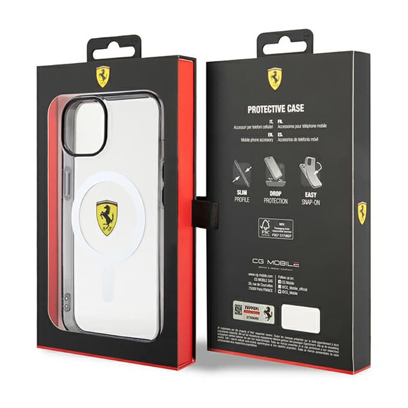 Ferrari Outline Magsafe - Case for iPhone 14 (Transparent) 8