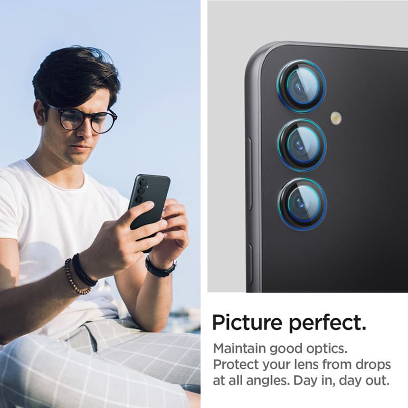 Spigen Optik Pro GLAS.TR EZ Fit Camera Protector 2-Pack - Lens protection glass for Samsung Galaxy S23 FE (2 pcs) (Black) 8