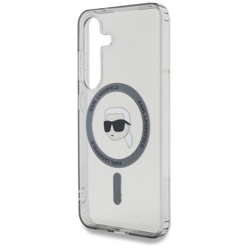 Karl Lagerfeld Button Karl Head Printed Logo MagSafe - Case for Samsung Galaxy S25 (Black) 6