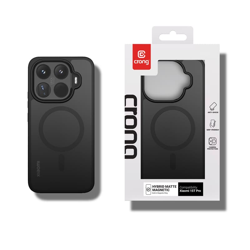 Crong Hybrid Matte Magnetic - Xiaomi 15T Pro MagSafe Case (Black) 6