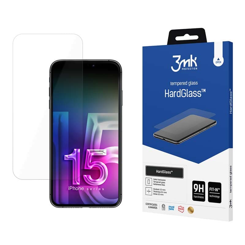 3mk HardGlass - Tempered Glass for iPhone 15 1