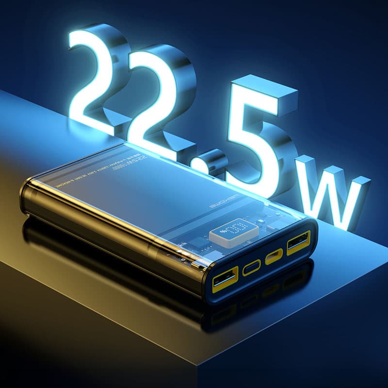 WEKOME WP-321 Vanguard Series - Power bank 20000 mAh Super Charging PD 20W + QC 22.5W (Black / Transparent) 8