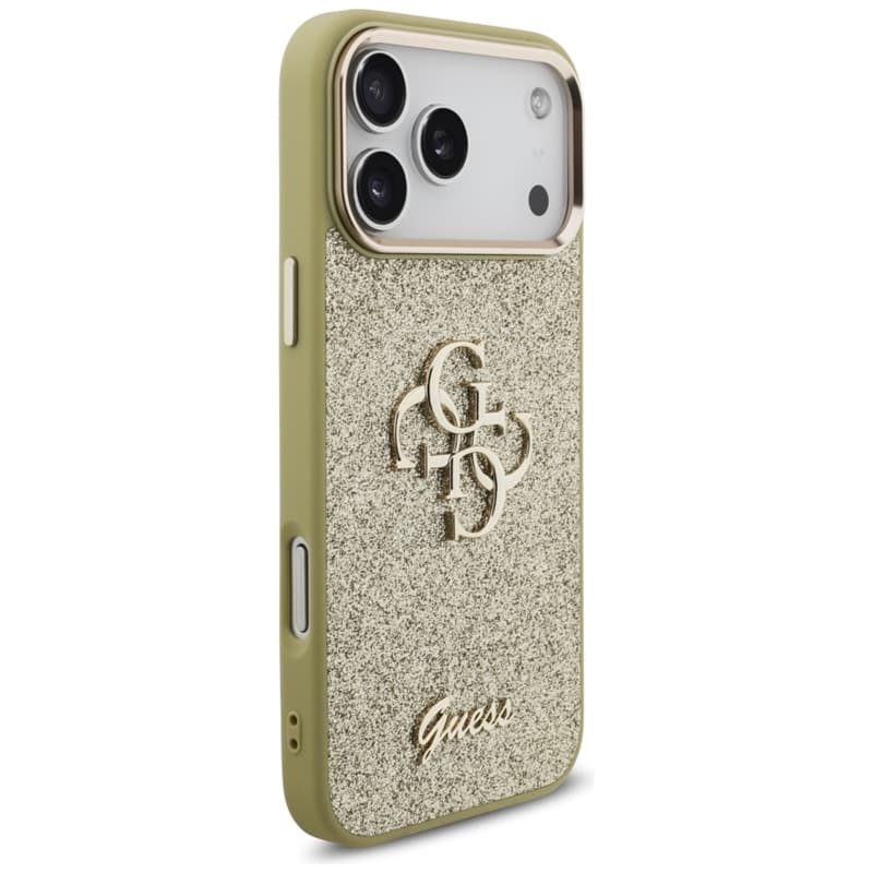 Guess Fixed Glitter Big 4G Metal Frame - Case iPhone 17 Pro Max (gold) 4