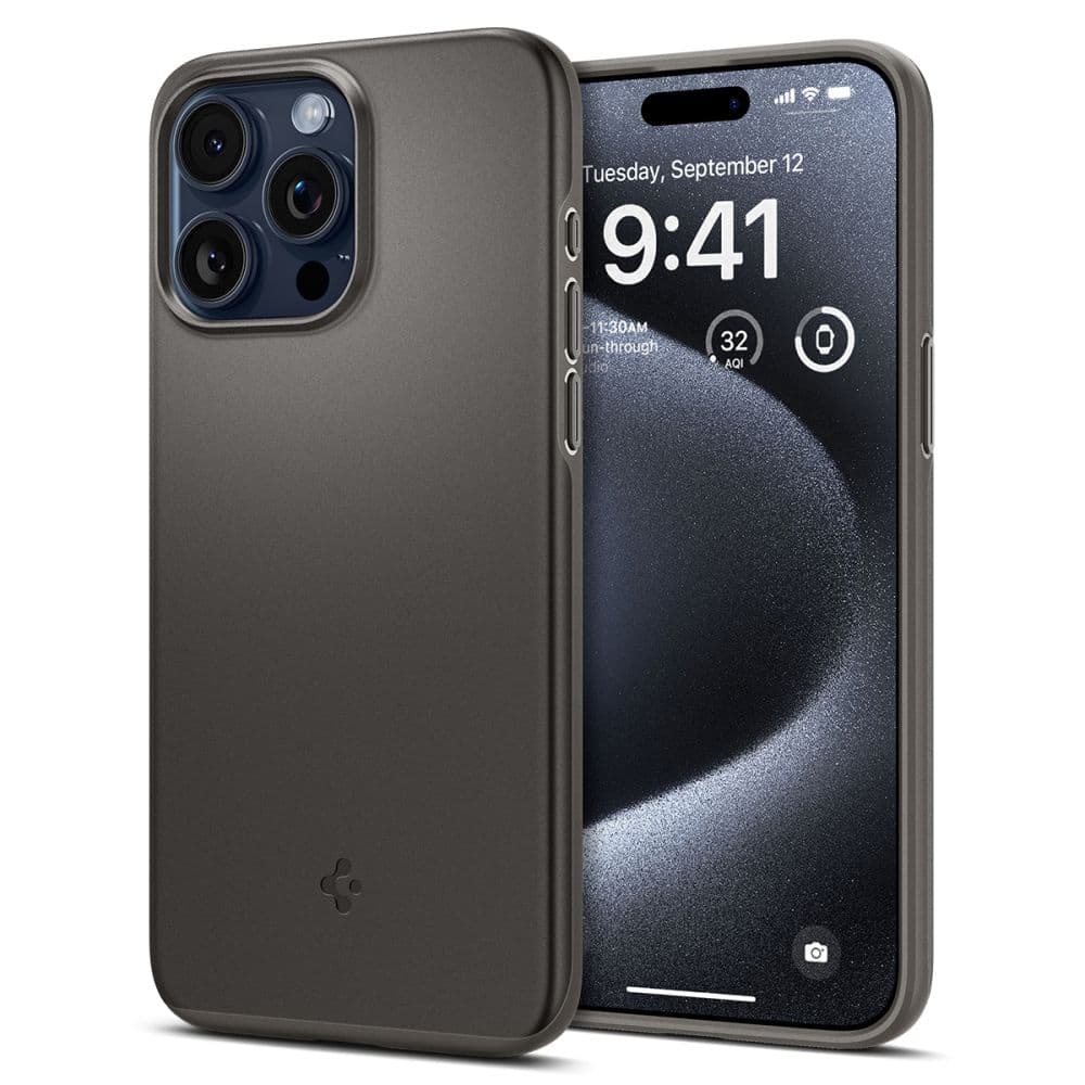 Spigen Thin Fit - Case for iPhone 15 Pro (Gunmetal)