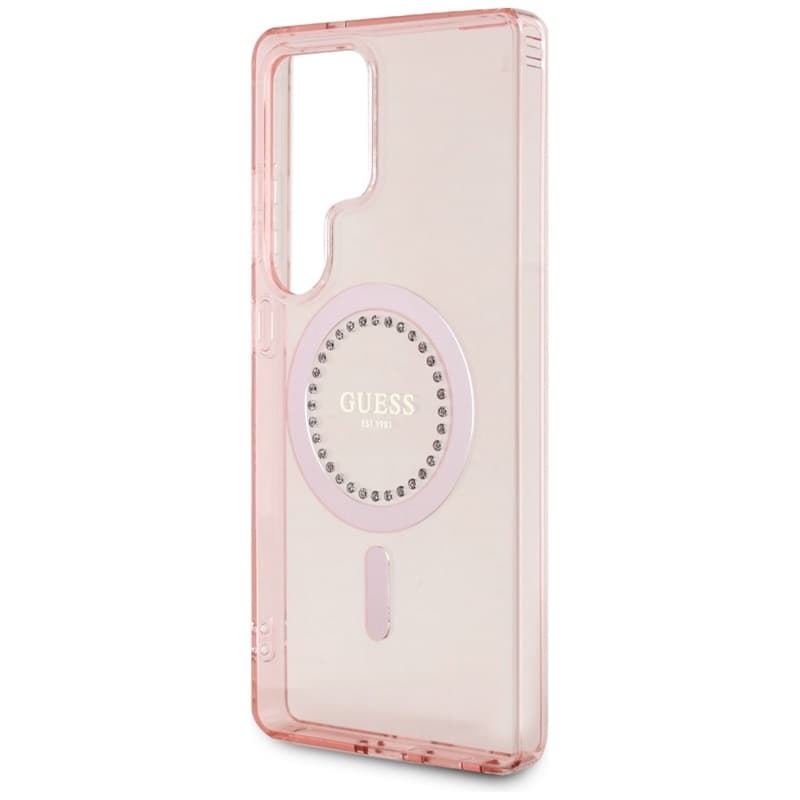 Guess Rhinestones Printed Classic Logo MagSafe - Case for Samsung Galaxy S25 Ultra (pink) 6