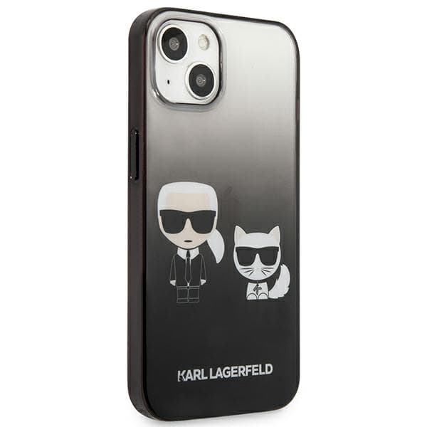 Karl Lagerfeld Gradient Ikonik Karl & Choupette - Case for iPhone 13 mini (Black) 3