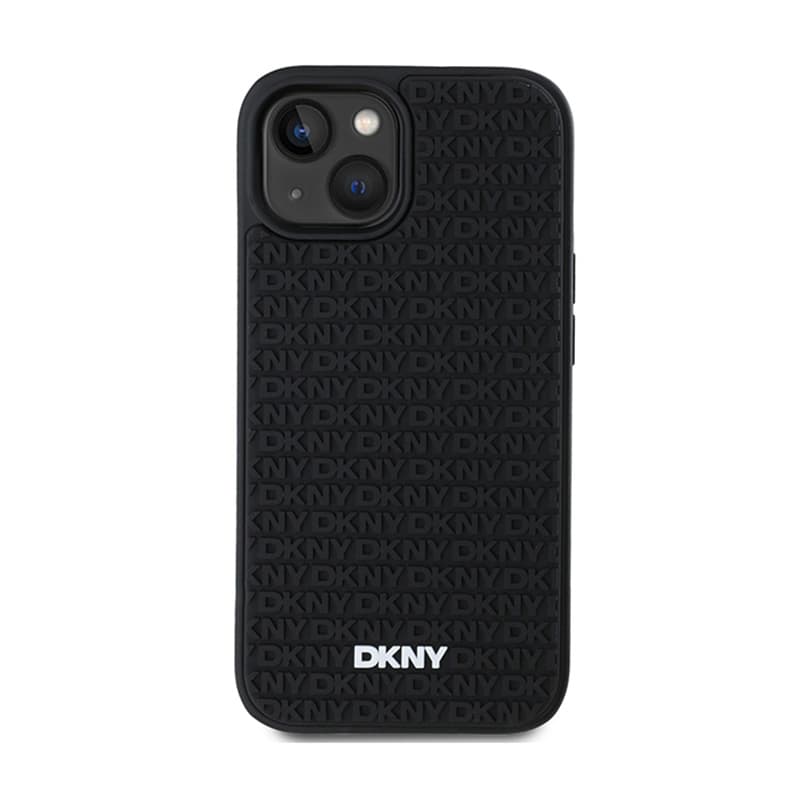 DKNY 3D Rubber Repeat Pattern - Case for iPhone 15 / 14 / 13 (Black) 3