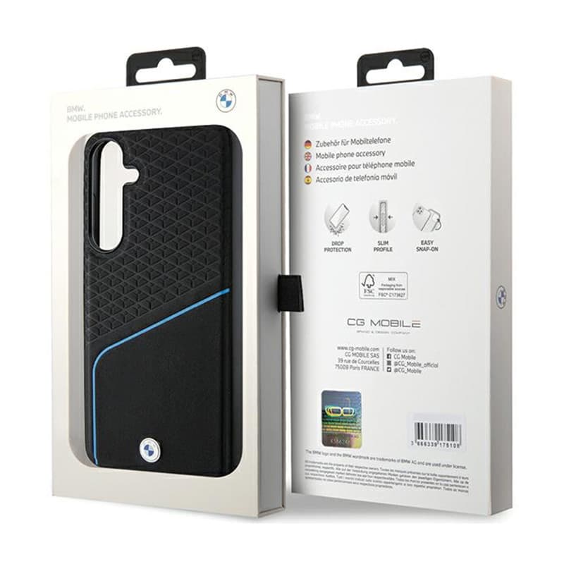 BMW Signature Leather Textured & Line MagSafe - Case for Samsung Galaxy S24+ (Black) 8