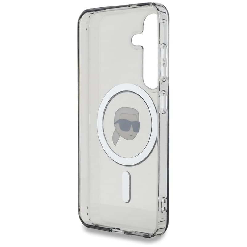Karl Lagerfeld Button Karl Head Printed Logo MagSafe - Case for Samsung Galaxy S25 (Black) 7