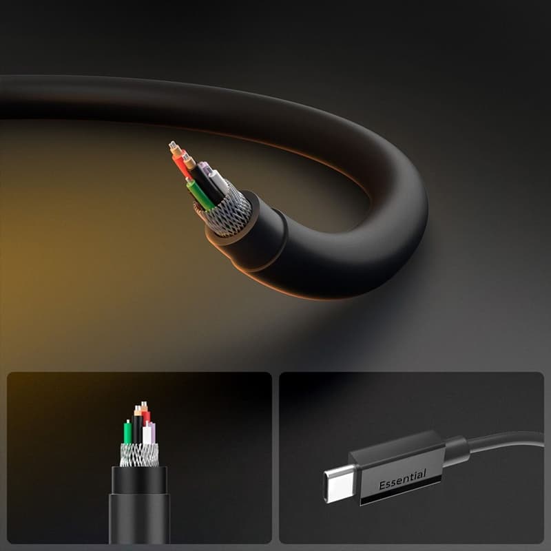 Spigen EB6010CC Essential - USB-C to USB-C Cable PD 60W 1m (Black) 6