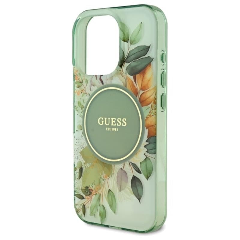 Guess IML Flower & Tonal Circle MagSafe - Case for iPhone 16 Pro (Green) 5