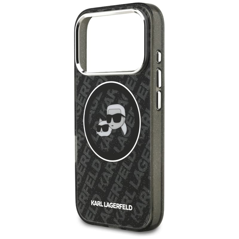 Karl Lagerfeld IML Glitter Karl & Choupette Heads Logo MagSafe - Case for iPhone 17 Pro (black) 6