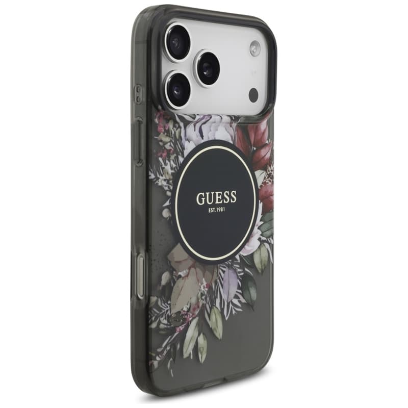 Guess IML Flowers Electro Pearl Strap MagSafe - Case iPhone 17 Pro Max (black) 4