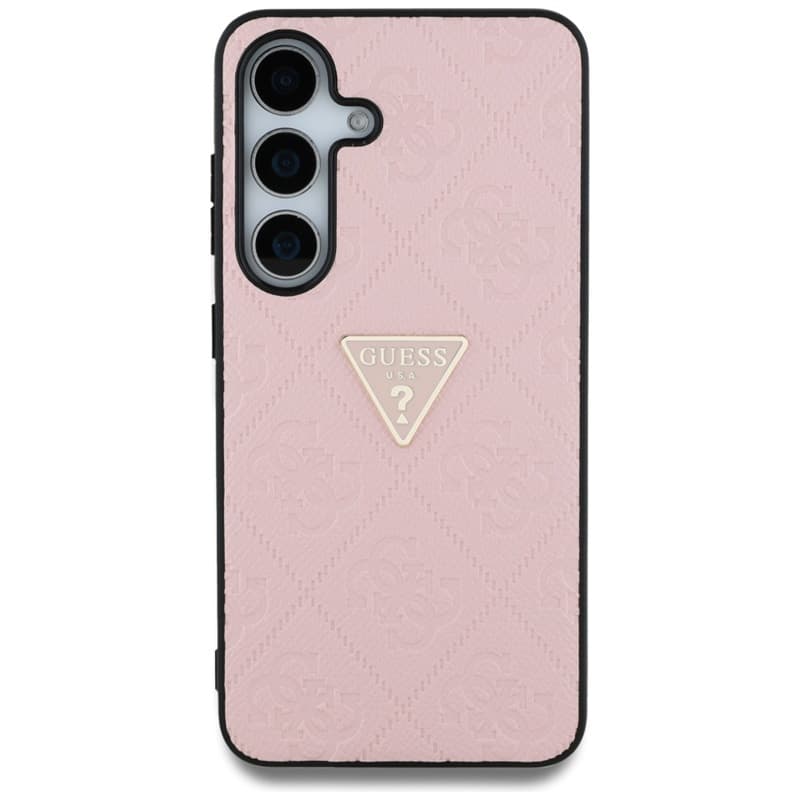 Guess Hot Stamp 4G Pattern Triangle Metal Logo - Case for Samsung Galaxy S25 (pink) 3