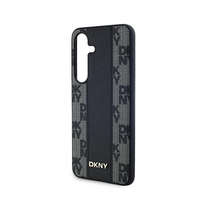 DKNY Leather Checkered Mono Pattern MagSafe - Case for Samsung Galaxy S24+ (Black) 6
