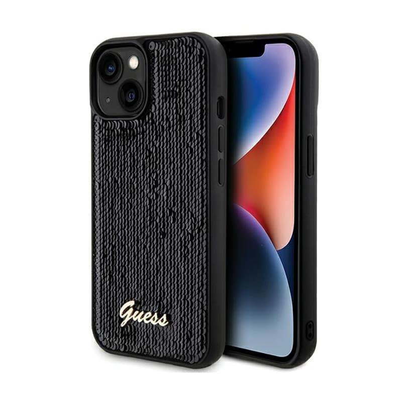 Guess Sequin Script Metal - Case for iPhone 14 (black) 1