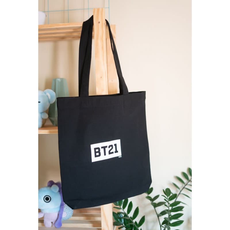 BT21 - Fabric shopping bag 28x40 cm (Black) 4