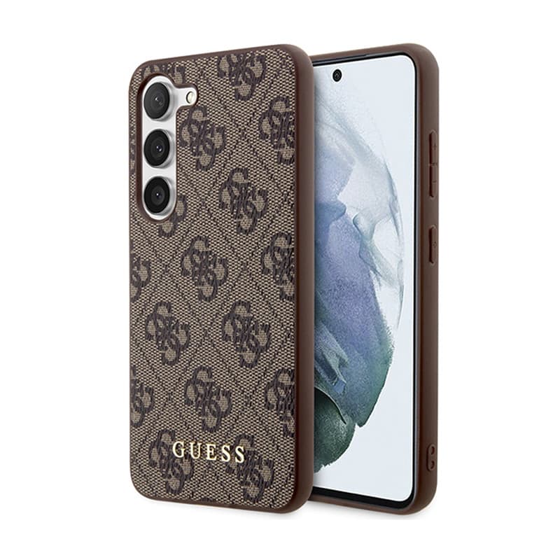 Guess 4G Metal Gold Logo - Case for Samsung Galaxy S24+ (Brown)