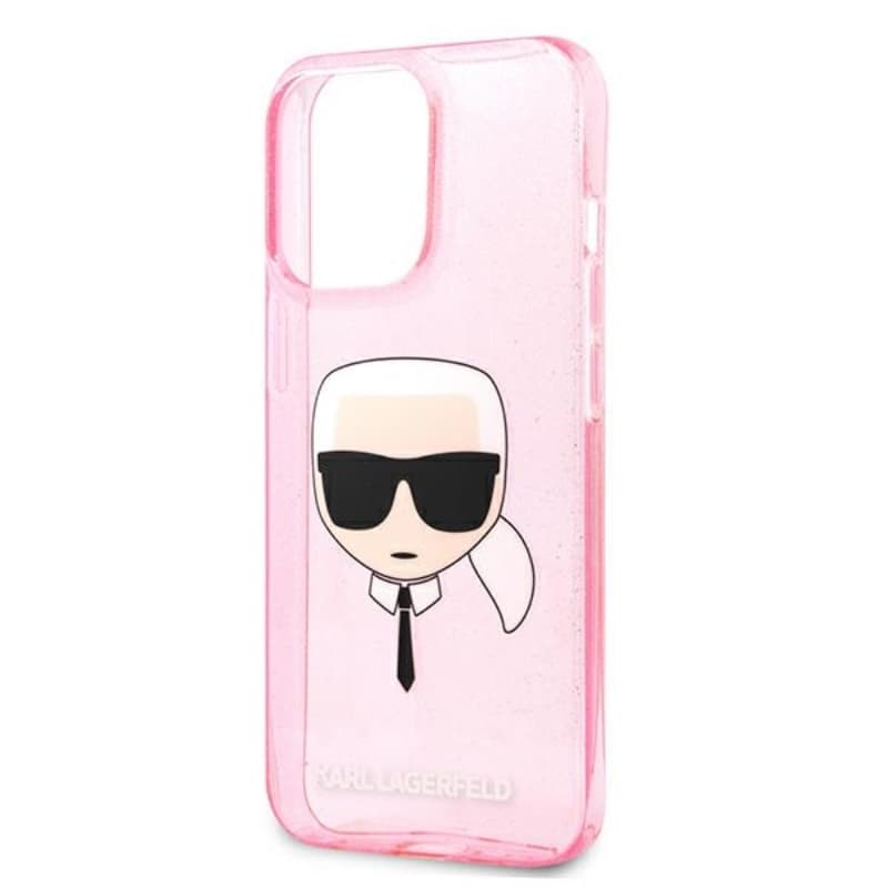 Karl Lagerfeld Karl’s Head Glitter - Case for iPhone 13 Pro Max (Pink) 6