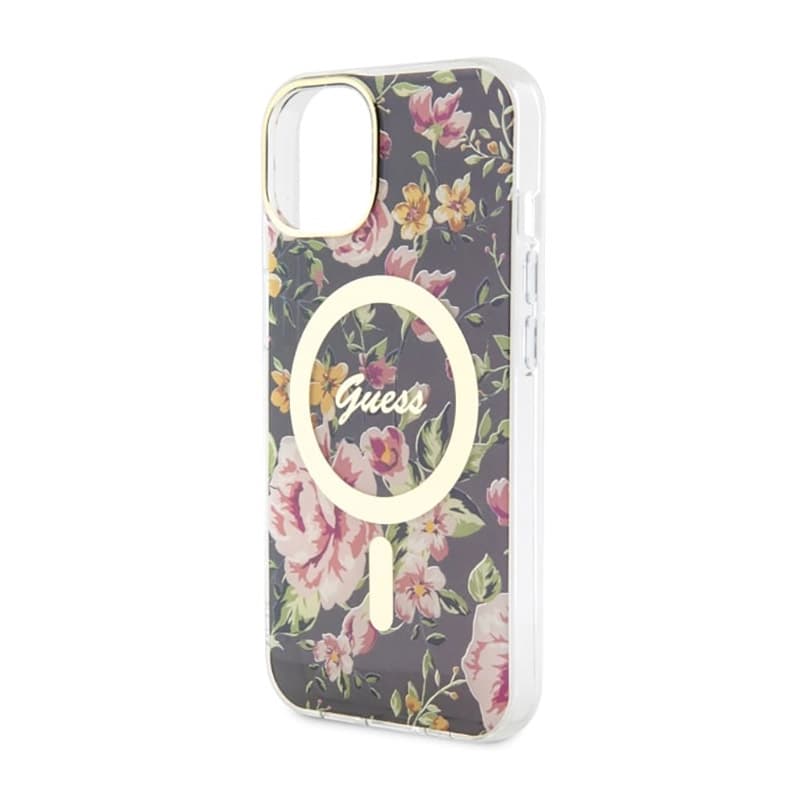 Guess Flower MagSafe - Case for iPhone 14 (Black) 6