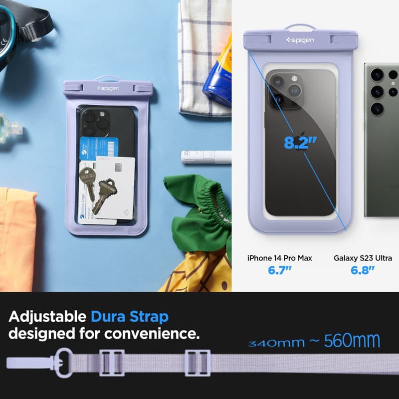 Spigen A601 Universal Waterproof Case - Case for smartphones up to 6.9" (Blue) 3