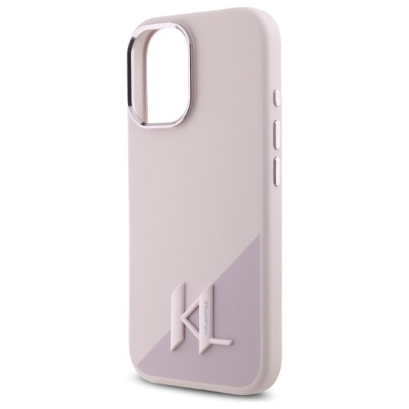 Karl Lagerfeld Silicone Shadow Metal Initial MagSafe - Case for iPhone 16 (pink) 6