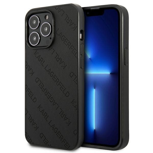Karl Lagerfeld Perforated Allover - Cover for iPhone 13 Pro Max (Black)