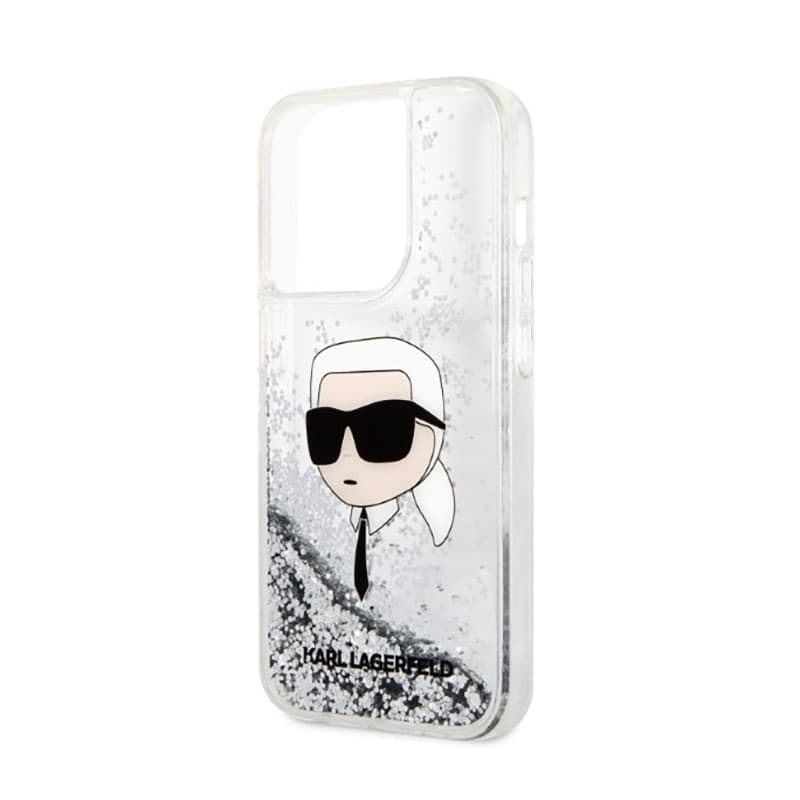 Karl Lagerfeld Liquid Glitter NFT Karl's Head - Case for iPhone 14 Pro (Silver) 6