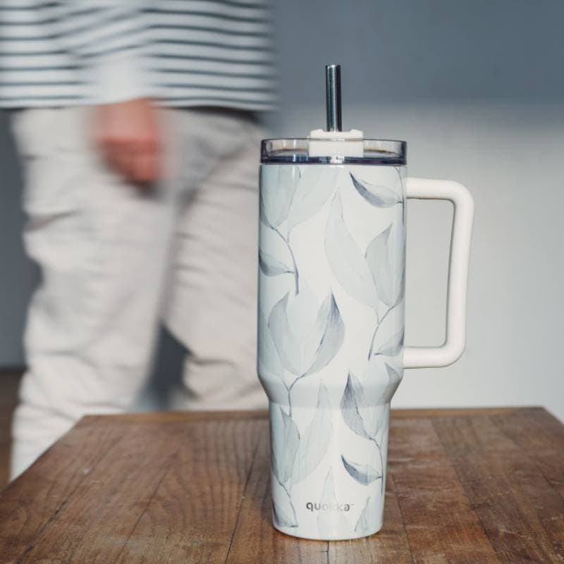Quokka Stream - Stainless Steel Thermal Mug 1200 ml with Straw (Cotton) 3