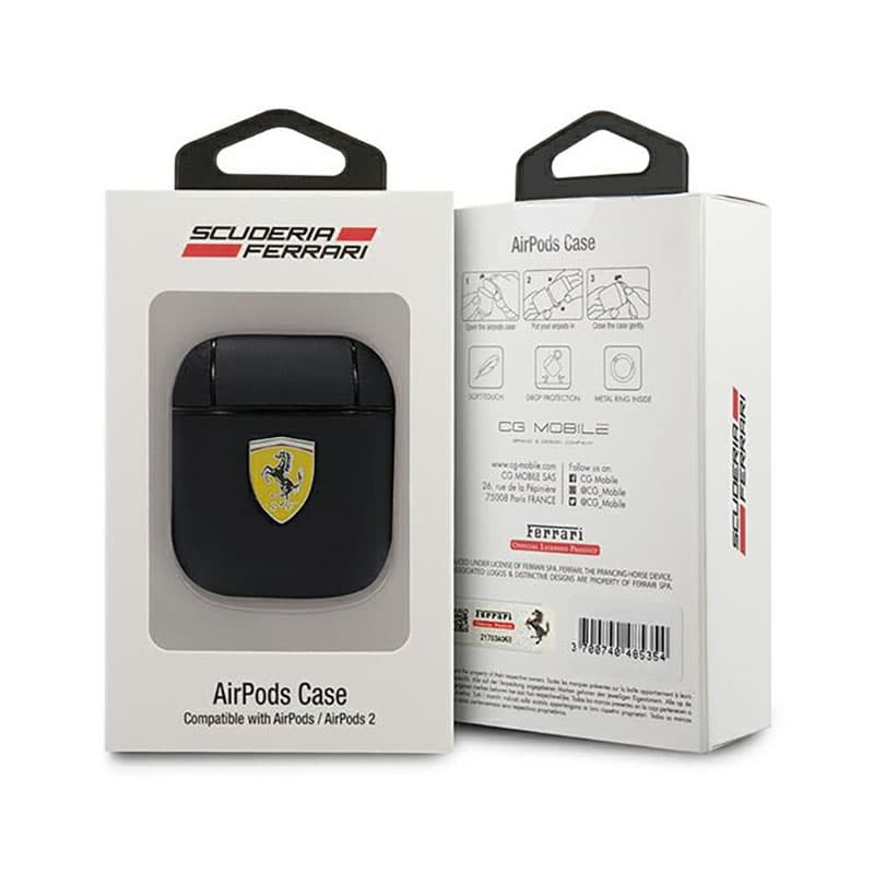 Ferrari On Track Leather - Case for AirPods 1/2 gen (Black) 4