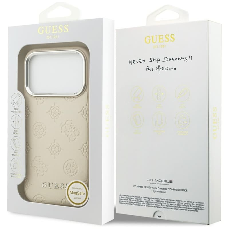 Guess Peony Hot Stamp Script MagSafe - Case iPhone 17 Pro (beige) 8