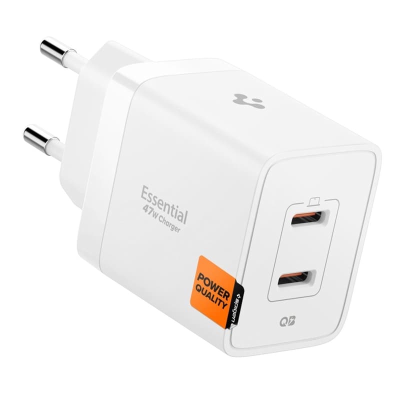 Spigen Essential EE472EU GaN Pro - 2x USB-C 47W Wall Charger (White) 1