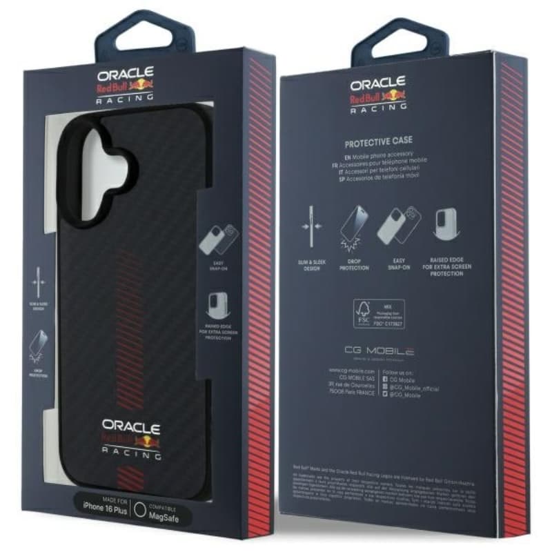 Red Bull Carbon Fiber Power Bar MagSafe - iPhone 16 Plus Case (Black) 8