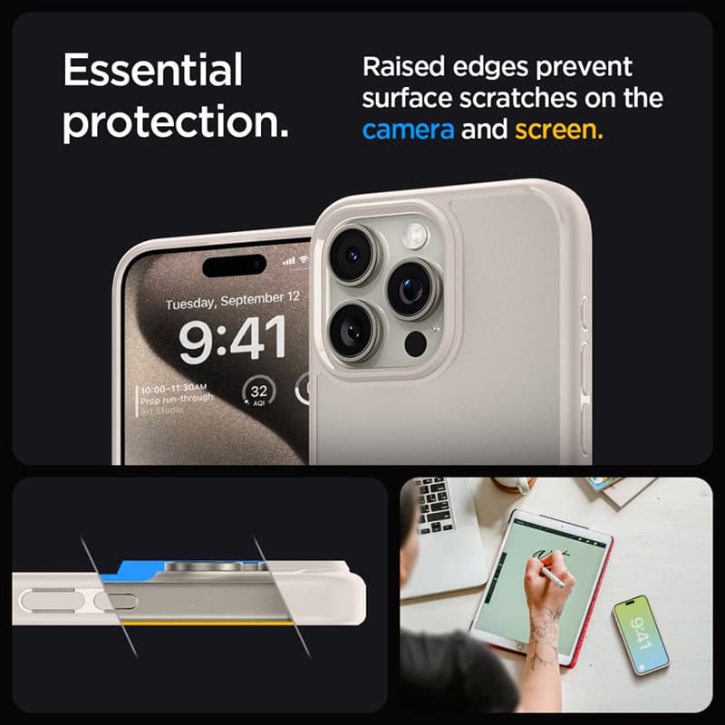 Spigen Ultra Hybrid - Case for iPhone 15 Pro (Natural Titanium) 5