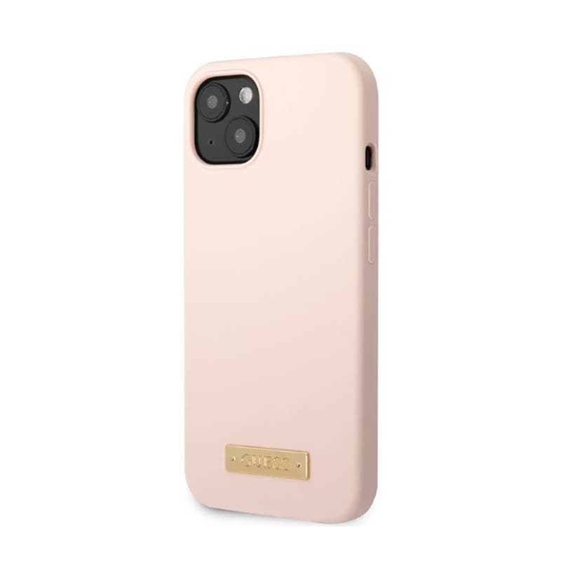 Guess Silicone Logo Plate MagSafe - Case for iPhone 13 (Pink) 2