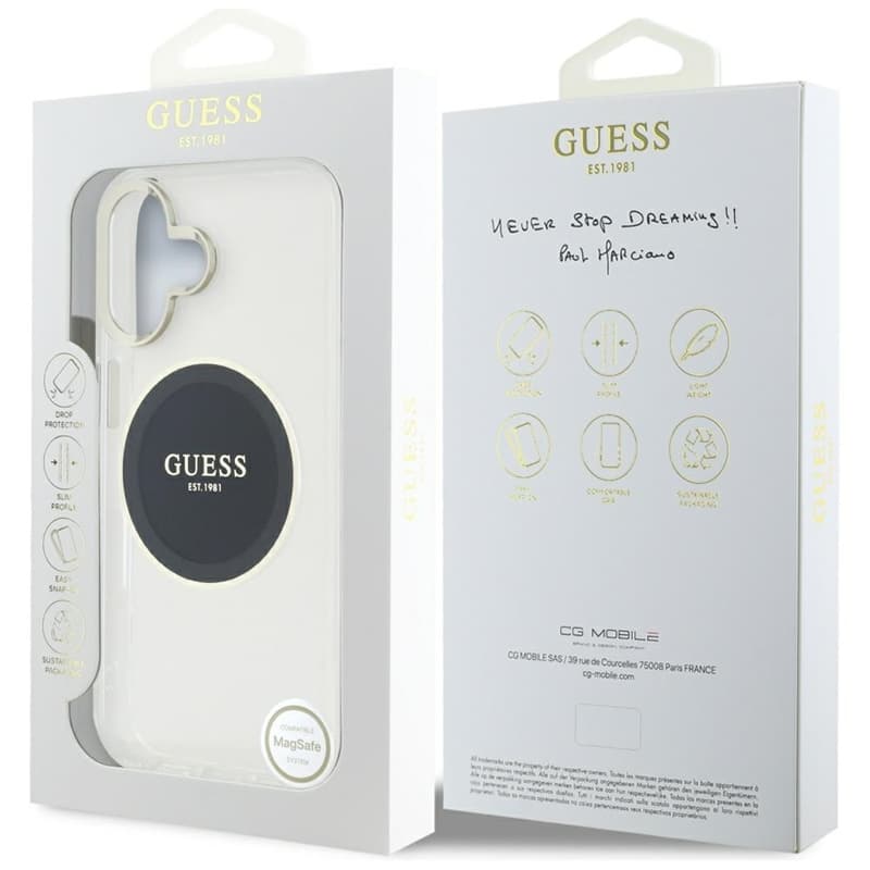 Guess IML Metal Colored Circle Classic Logo MagSafe - Case for iPhone 16 (black) 8