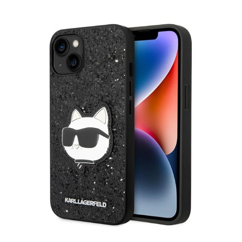 Karl Lagerfeld NFT Glitter Choupette Patch - Case for iPhone 14 Plus (Black) 1