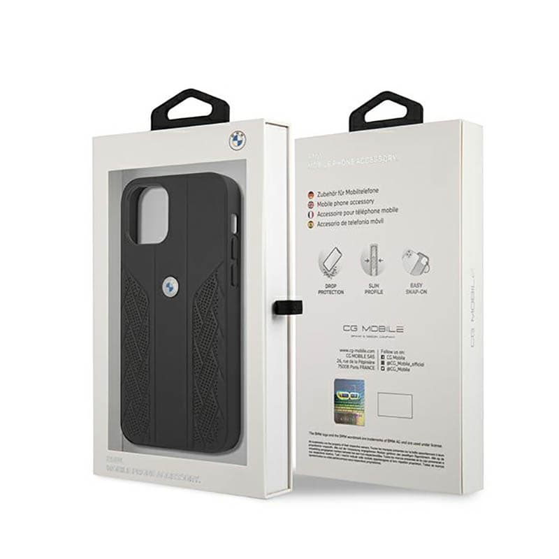 BMW Leather Curve Perforate - Case for iPhone 12 mini (Black) 8