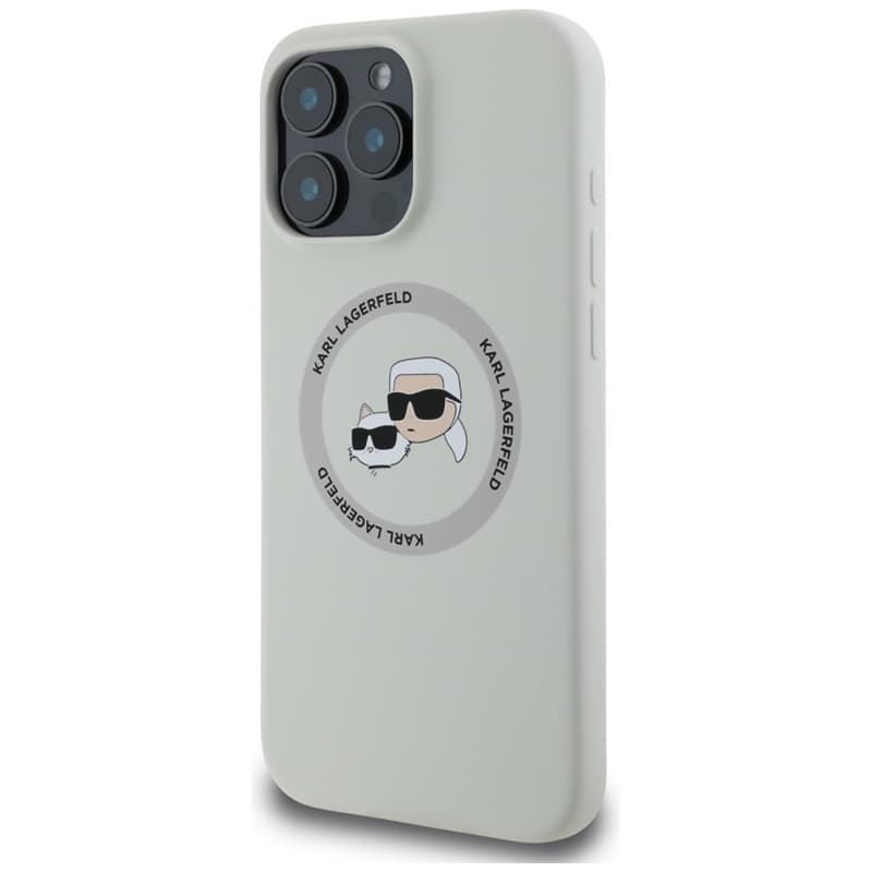 Karl Lagerfeld Silicone Double Heads And Circle MagSafe - Case for iPhone 16 Pro Max (beige) 2