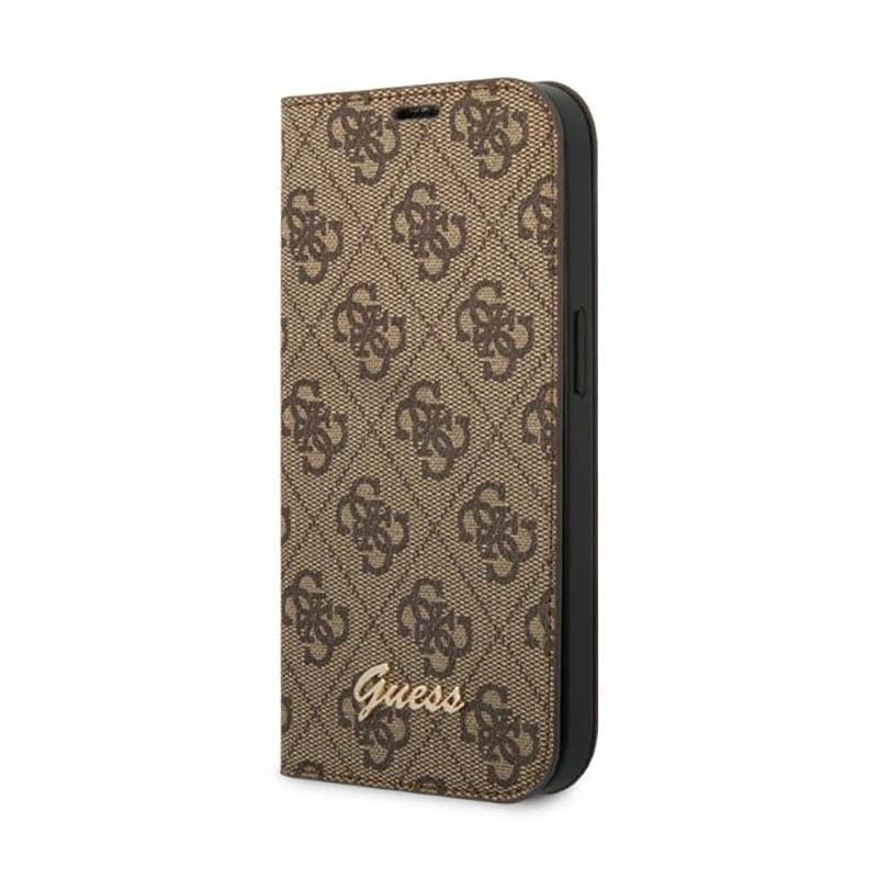 Guess 4G Metal Camera Outline Booktype Case - Case for iPhone 14 (Brown)