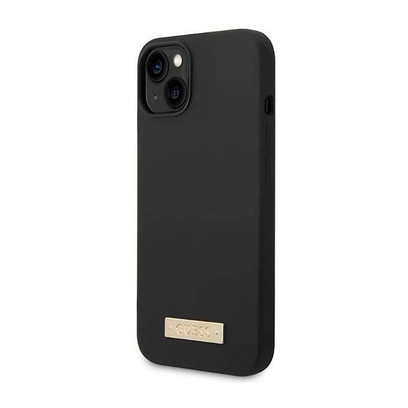 Guess Silicone Logo Plate MagSafe - Case for iPhone 14 Plus (Black) 2
