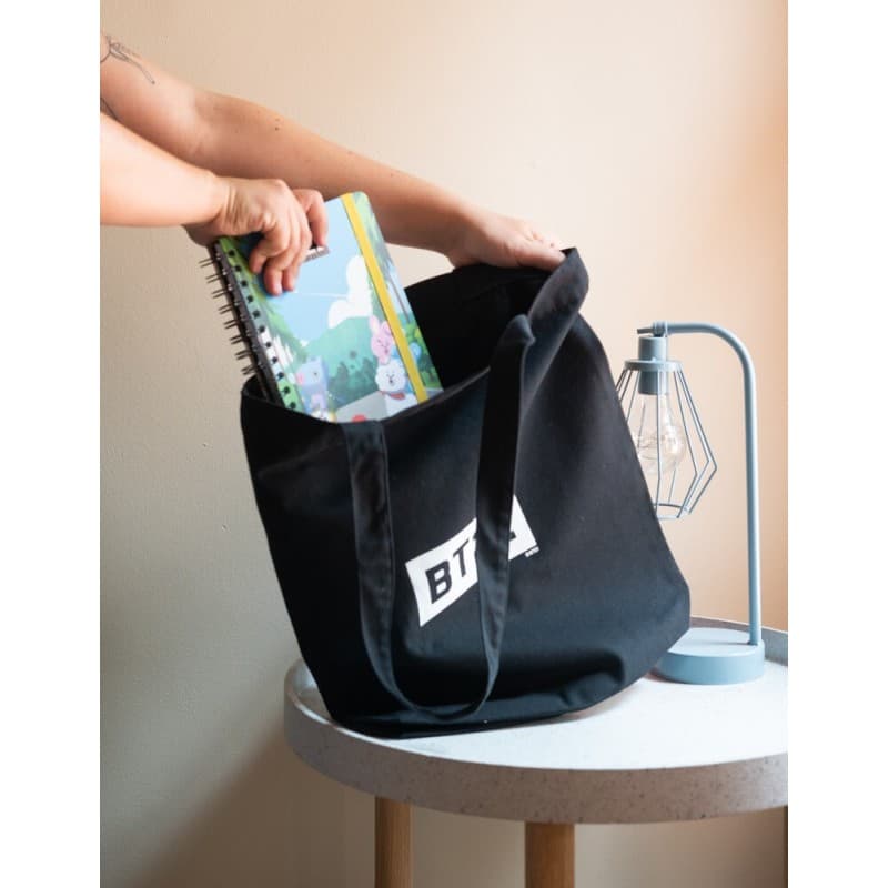 BT21 - Fabric shopping bag 28x40 cm (Black) 6