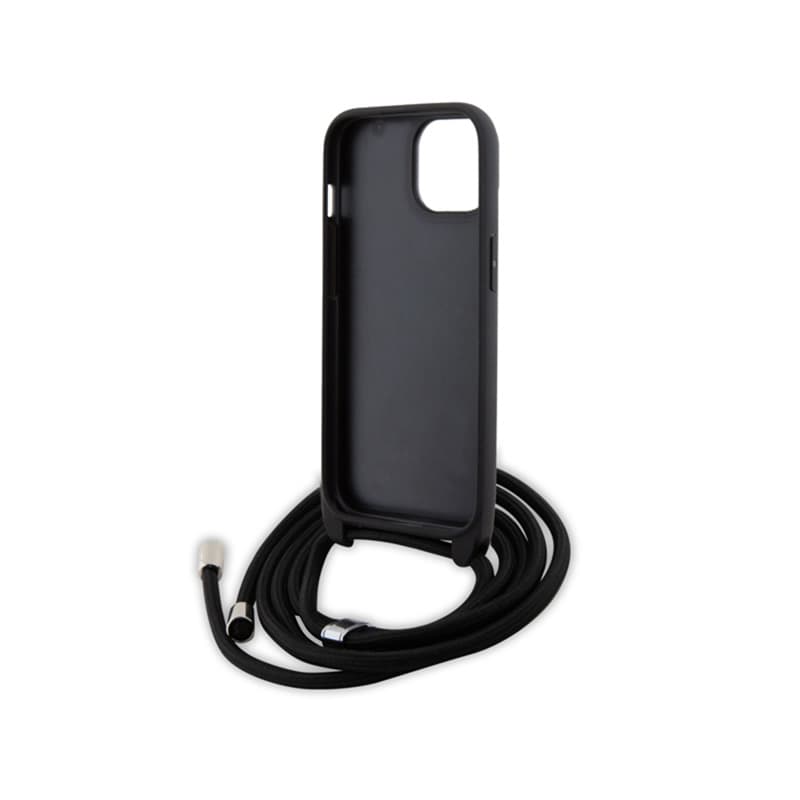 Karl Lagerfeld Crossbody Saffiano Metal Pin Karl & Choupette - Case for iPhone 15 (Black) 6