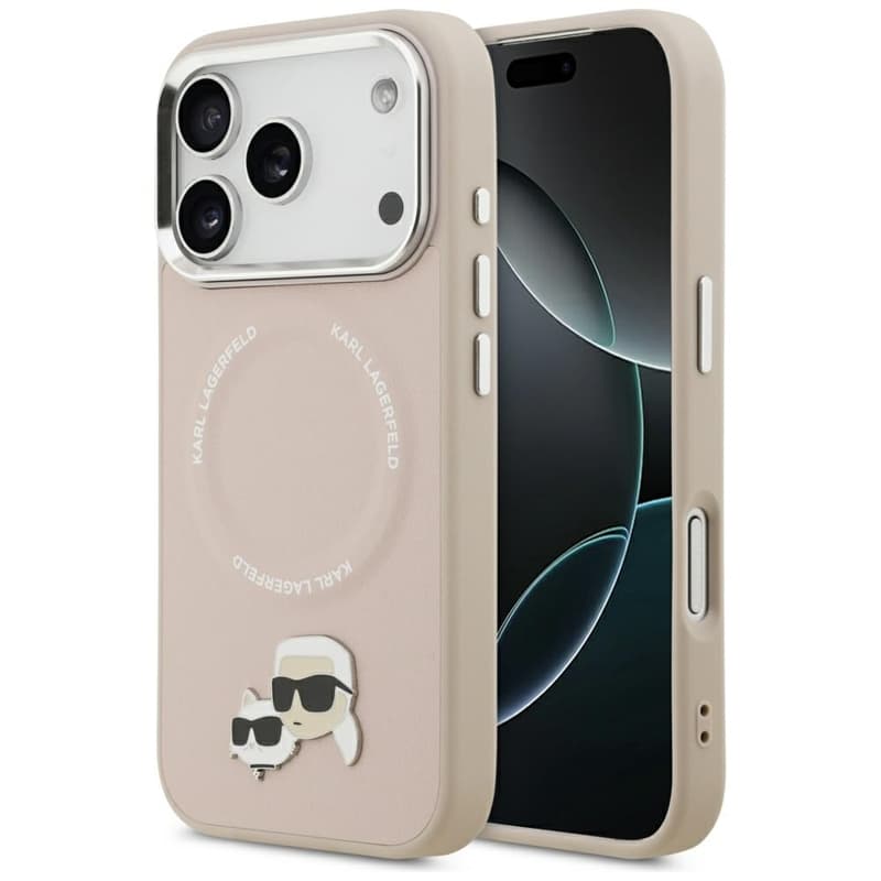 Karl Lagerfeld Karl & Choupette Pins MagSafe - Case for iPhone 17 Pro (pink) 1